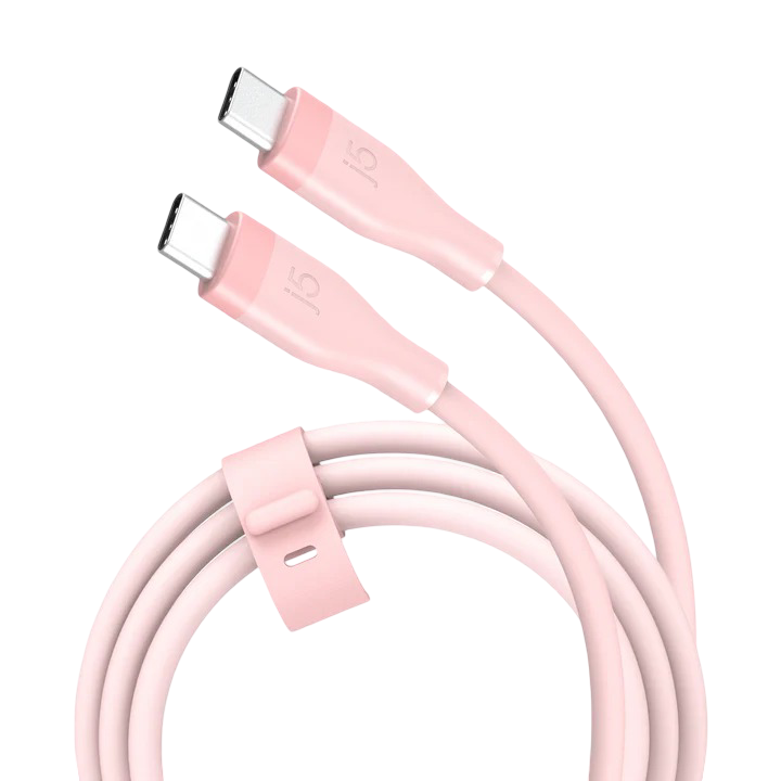 J5create USB-C® 60W Liquid Silicone Fast Charging Cable (Misty Rose) - JUCX17R - 4712795087925
