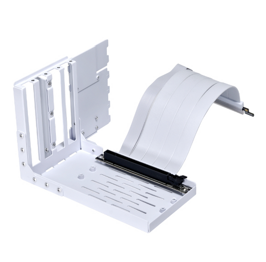 LIAN LI VG4-4-V2W Universal 4- Slots Vertical GPU Kit (With Gen 4 Riser Cable) - White - 4718466013903