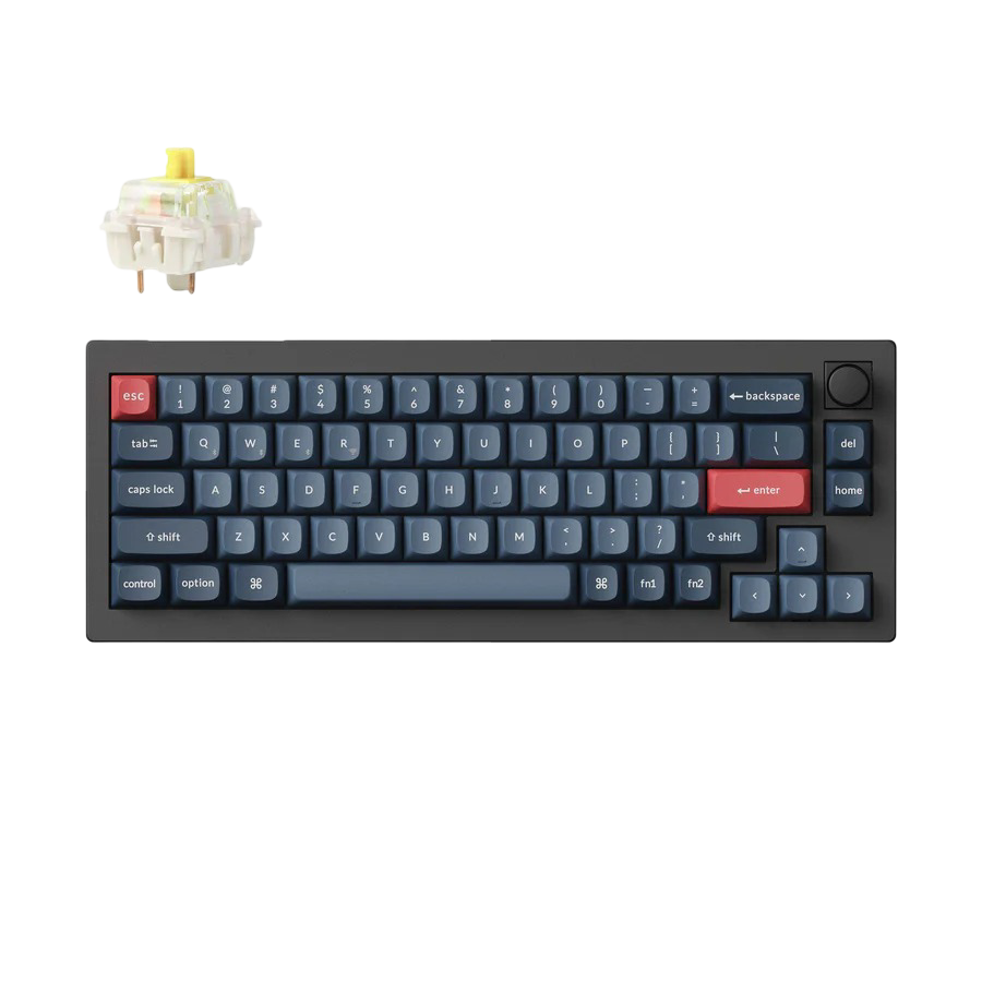 Keychron V2 Max QMK/VIA Wireless Custom Mechanical Keyboard -Carbon Black - Banana - 4895248868590