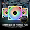 Corsair LL120 RGB 120mm Dual Light Loop White RGB LED PWM Fan Triple Pack - 840006605584