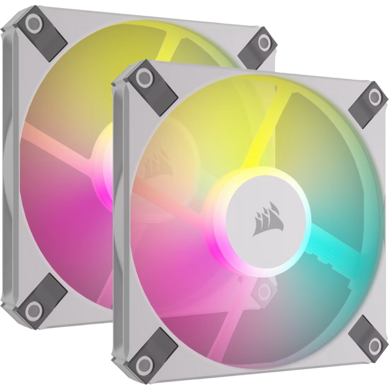 Corsair iCUE AF120 RGB SLIM 120mm PWM Fluid Dynamic RGB Fan Dual Pack - White - 840006693772