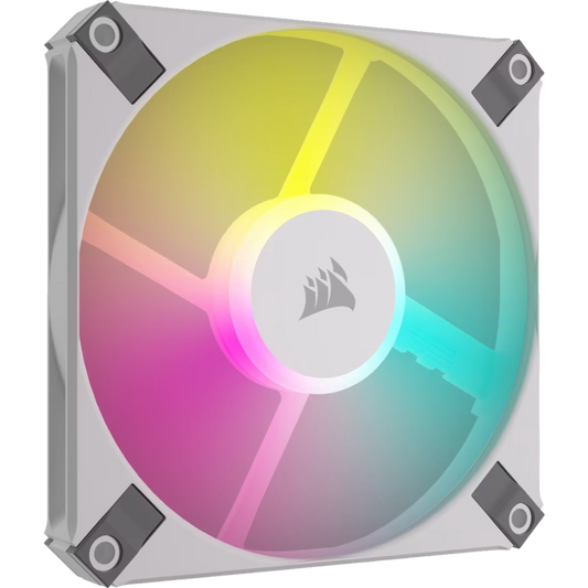 Corsair iCUE AF120 RGB SLIM 120mm PWM Fluid Dynamic RGB Fan Single Pack - White - 840006693765