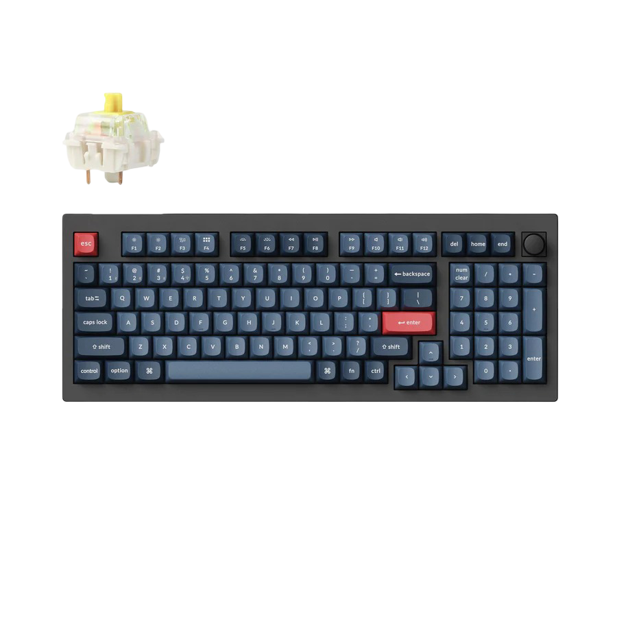 Keychron V5 Max QMK/VIA Wireless Custom Mechanical Keyboard - Carbon Black - Banana - 4895248861744