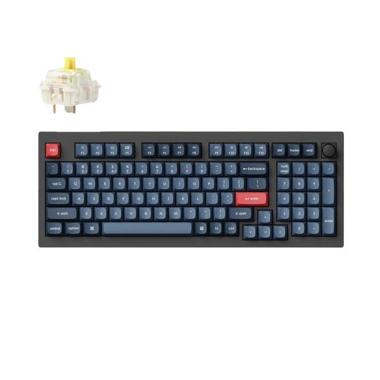 Keychron V5 Max QMK/VIA Wireless Custom Mechanical Keyboard - Carbon Black - Banana - 4895248861744