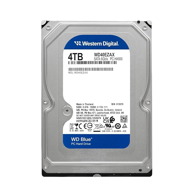 WD Blue 3.5" 4TB PC Desktop HDD 256MB 5400RPM SATA - WD40EZAX