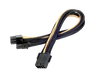 SilverStone PP07-PCIBG Sleeved Extension Power Supply Cable with 1 x 8-pin PCIe to 8-pin PCIe Connector - Black Gold - SST-PP07-PCIBG