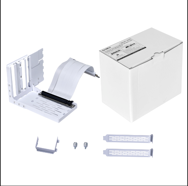 LIAN LI VG4-4-V2W Universal 4- Slots Vertical GPU Kit (With Gen 4 Riser Cable) - White - 4718466013903