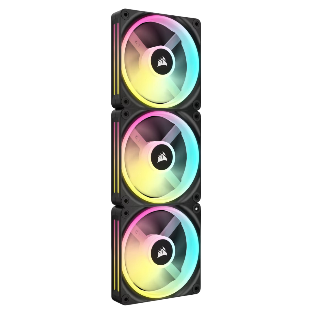 Corsair iCUE LINK QX120 RGB 120mm Magnetic Dome RGB Fan Starter Kit Triple Pack - Black -  CS-CO-9051002-WW