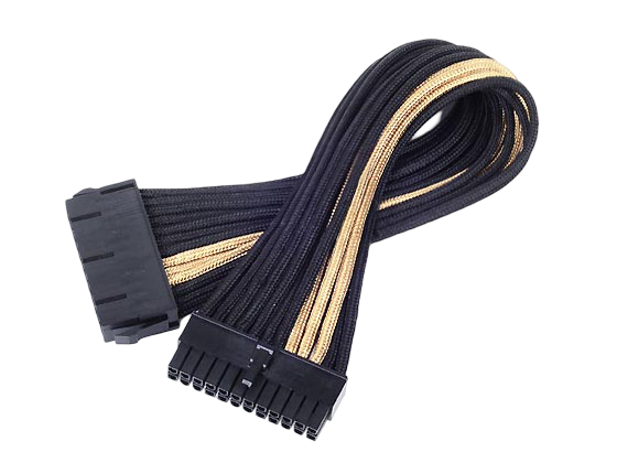SilverStone PP07-MBBG Extension Power Supply Cable with Motherboard 24 Pin Connector - Black Gold - SST-PP07-MBBG