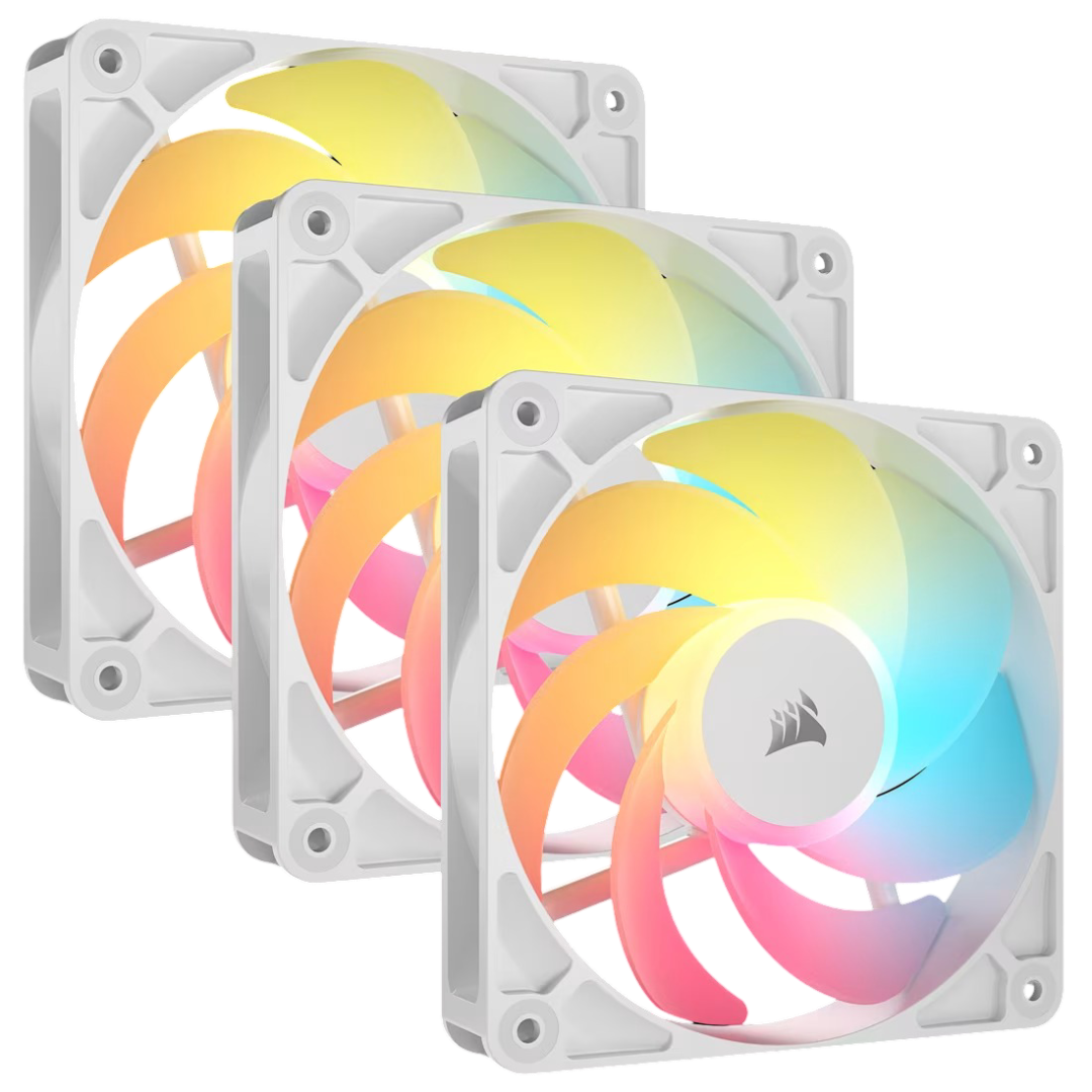 Corsair RS120-R ARGB 120mm PWM Reverse Fans Triple Pack - White - 840440494676
