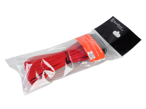 SilverStone PP07-MBR Motherboard 24Pin to 24Pin Sleeved Power Extension Cable - Red - SST-PP07-MBR