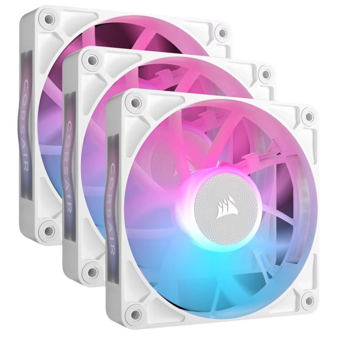 Corsair RX RGB Series iCUE LINK RX120 RGB 120mm Fan Starter Kit Triple Pack - White - 840006680963