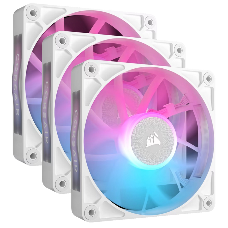 Corsair RX RGB Series iCUE LINK RX120 RGB 120mm Fan Starter Kit Triple Pack - White - 840006680963