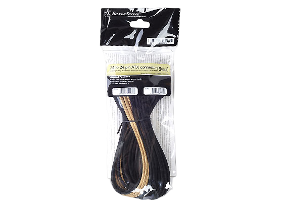 SilverStone PP07-MBBG Extension Power Supply Cable with Motherboard 24 Pin Connector - Black Gold - SST-PP07-MBBG