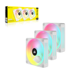 Corsair iCUE LINK QX120 RGB 120mm Magnetic Dome RGB Fan Starter Kit Triple Pack - White - 840006697985