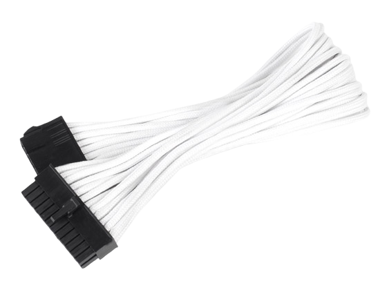 SilverStone PP07-MBW Motherboard 24Pin to 24Pin Sleeved Power Extension Cable - White - SST-PP07-MBW
