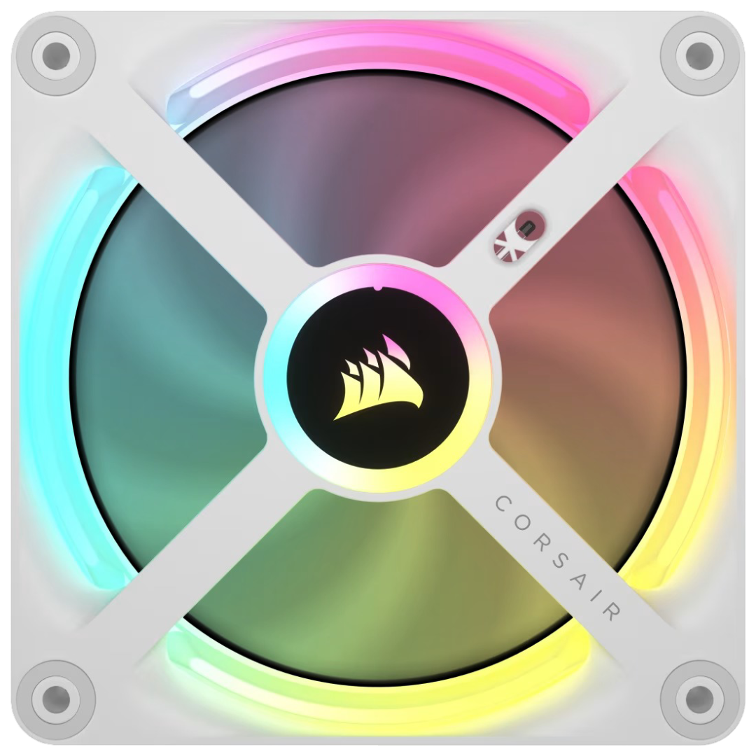 Corsair iCUE LINK QX120 RGB 120mm Magnetic Dome RGB Fan Expansion Kit Single Pack - White - CS-CO-9051005-WW