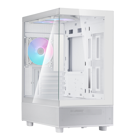 SilverStone LD04-W-ARGB Lucid Series Panoramic Tempered Glass Micro ATX Case - White - SST-LD04-W-ARGB