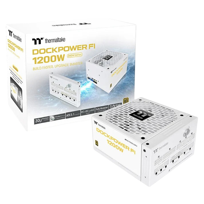 Thermaltake DOCKPOWER FI SNOW 1200W 80+ Gold Power Supply 100-240Vac 50Hz-60Hz - 84048031157