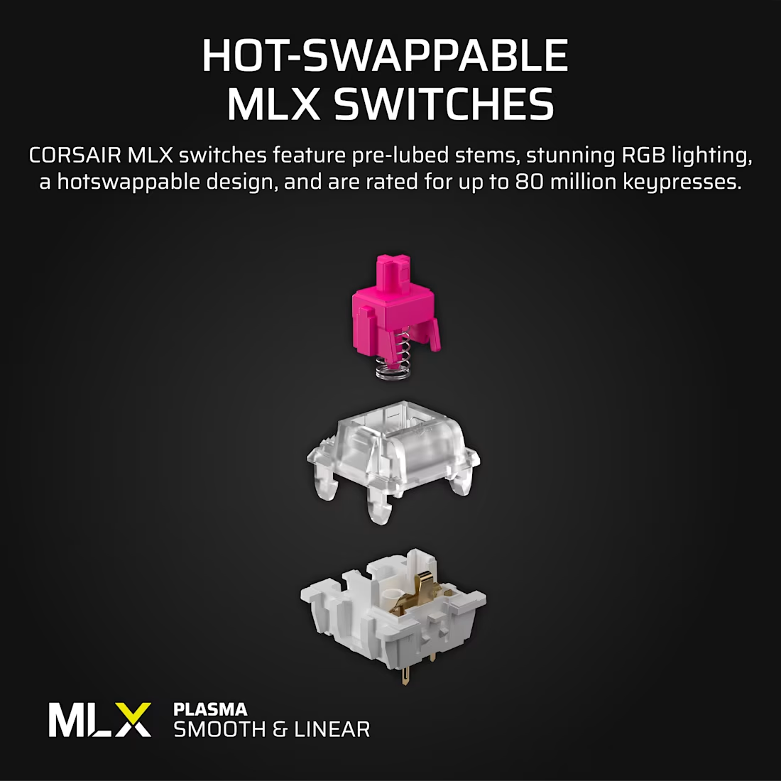Corsair Vanguard 96 Mechanical Wired Gaming Keyboard Black MLX Plasma Switches - 840440492368