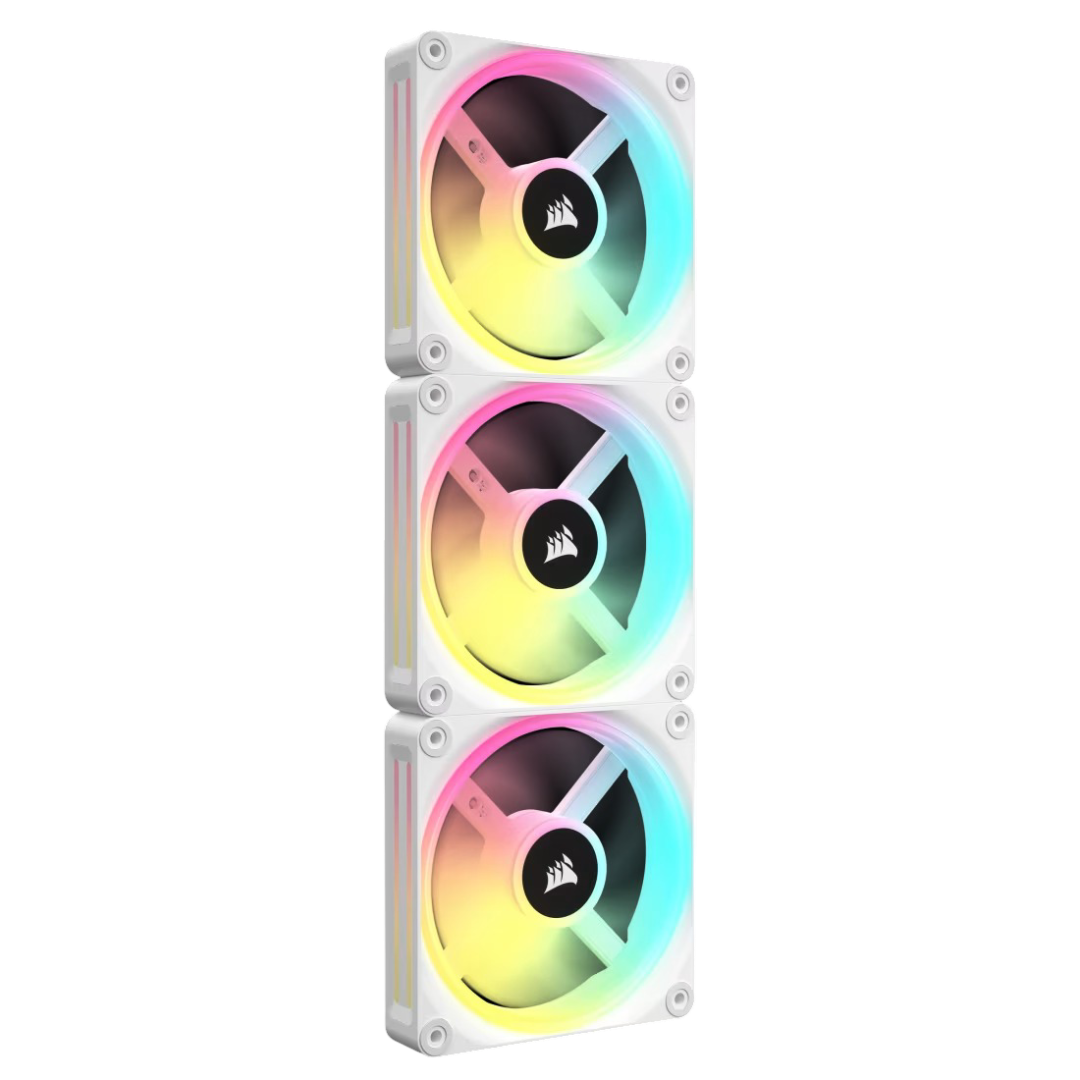 Corsair iCUE LINK QX120 RGB 120mm Magnetic Dome RGB Fan Starter Kit Triple Pack - White - CS-CO-9051006-WW