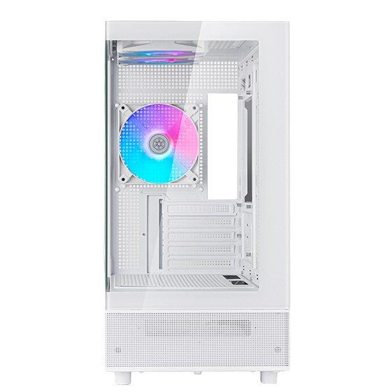 SilverStone LD04-W-ARGB Lucid Series Panoramic Tempered Glass Micro ATX Case - White - SST-LD04-W-ARGB