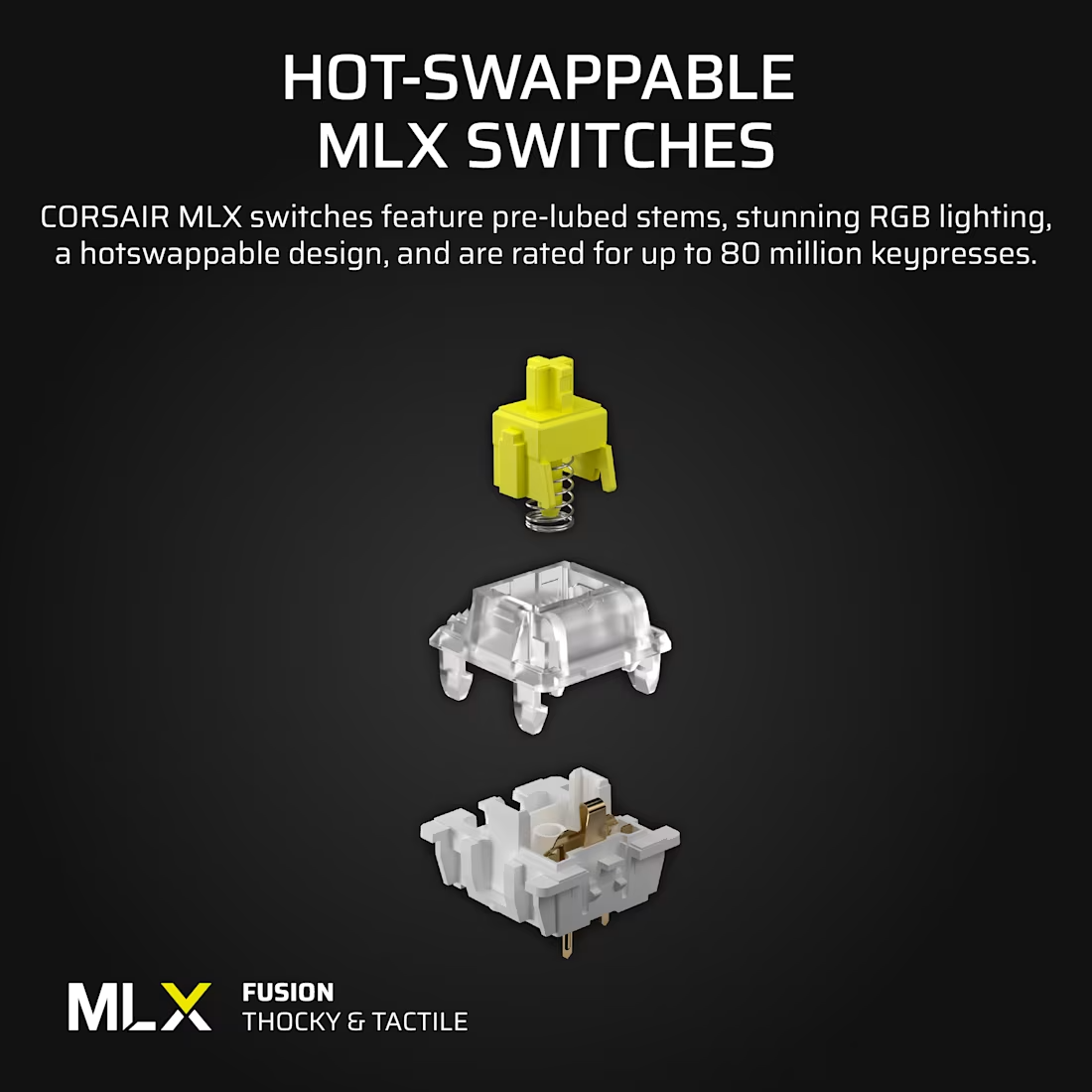 Corsair Vanguard 96 Mechanical Wired Gaming Keyboard Black MLX Fusion Switches - 840440492443