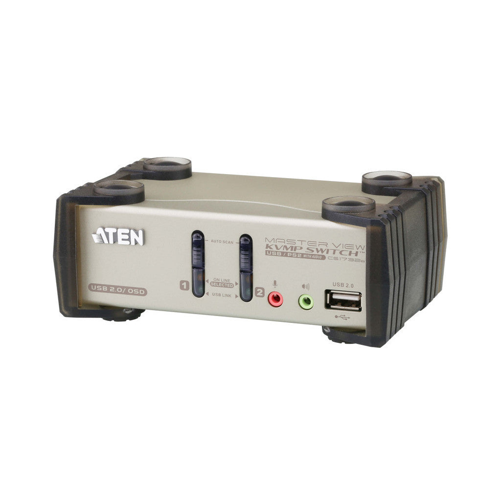 ATEN CS1732B-AT-E 2P PS/2-USB VGA/Audio KVMP Switch W/OSD - 672792112249