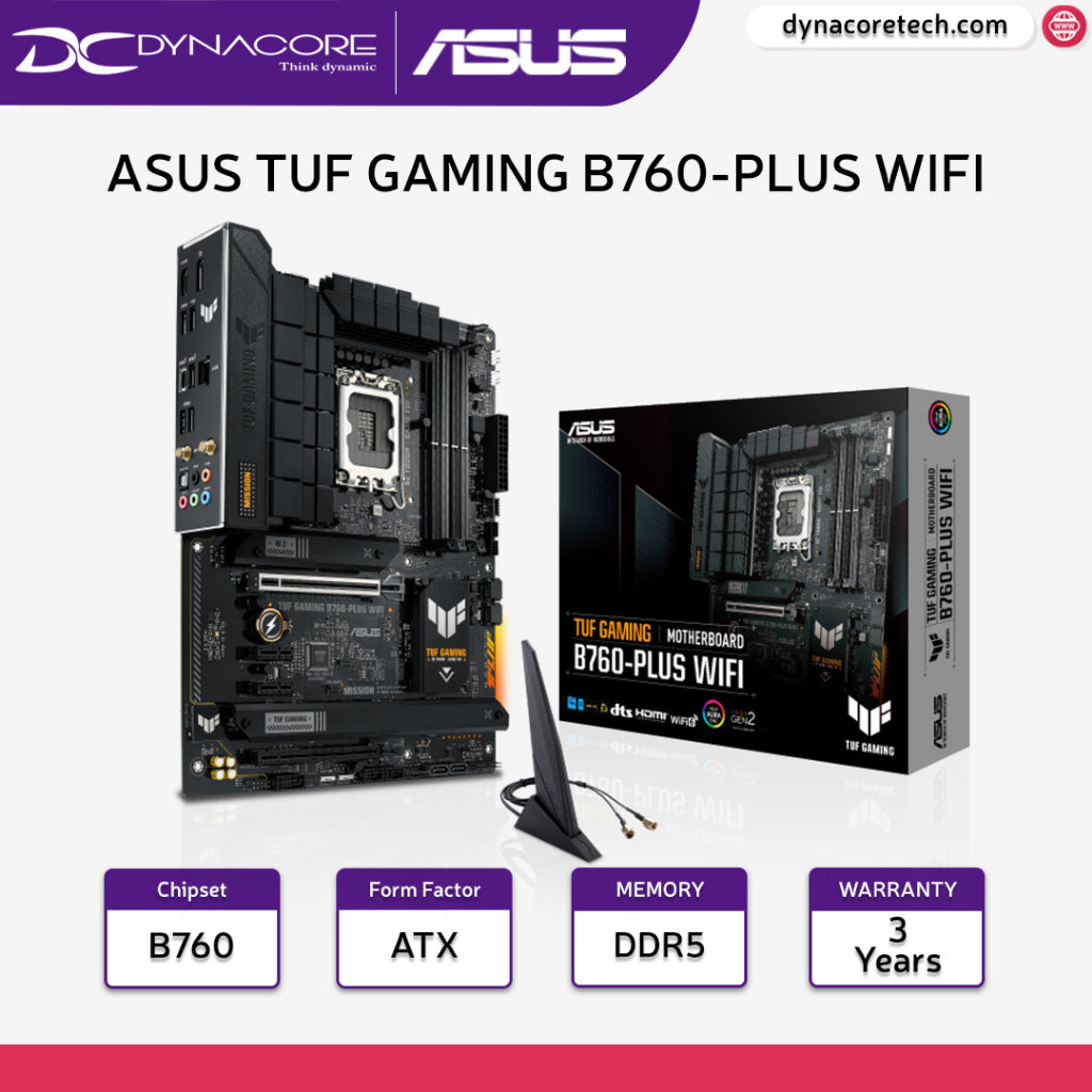 ASUS TUF GAMING B760-PLUS WIFI DDR5 ATX MOTHERBOARD (3YRS) - 4711387095126