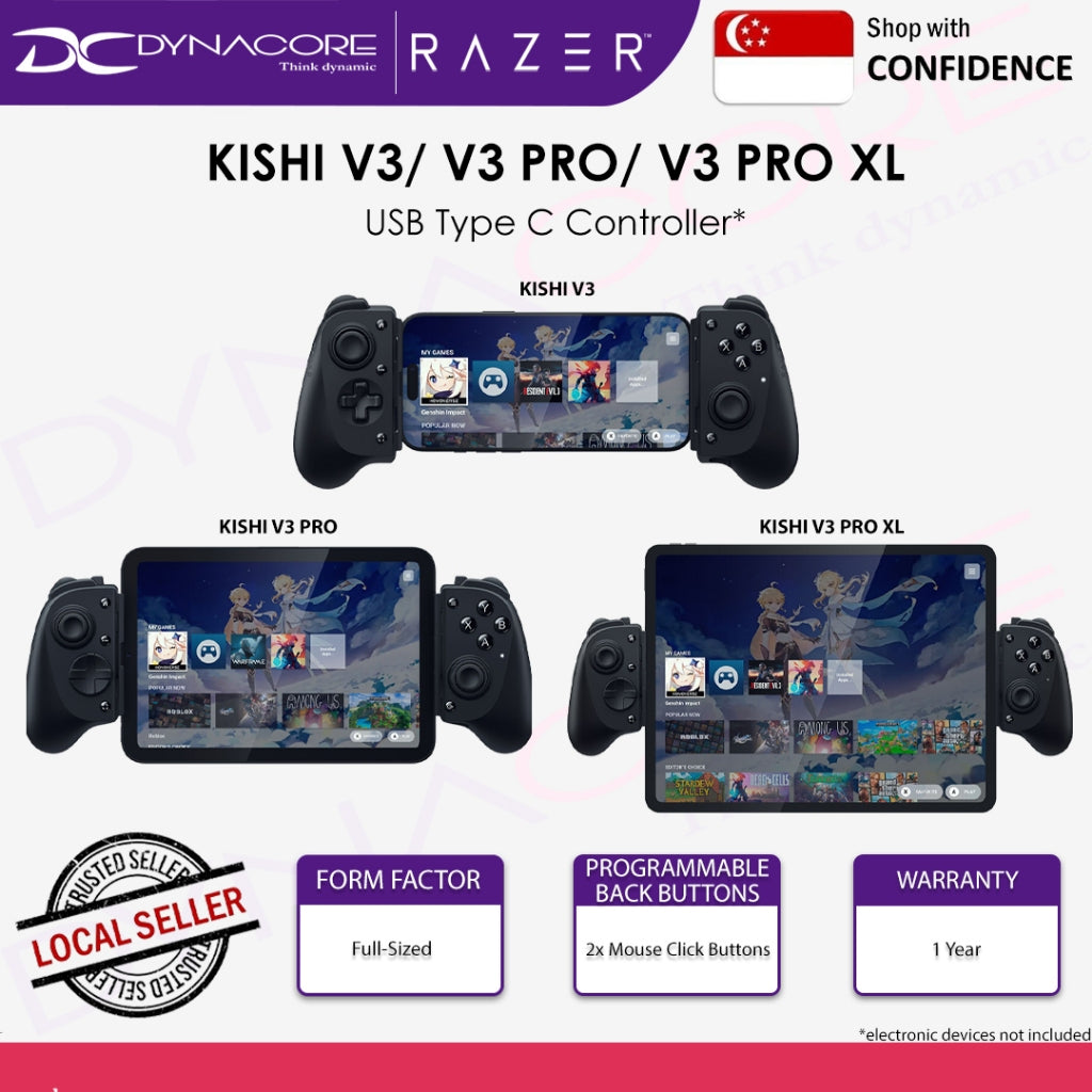 RAZER KISHI V3 / V3 PRO / V3 PRO XL USB C Gaming Controller- 888791008 ...