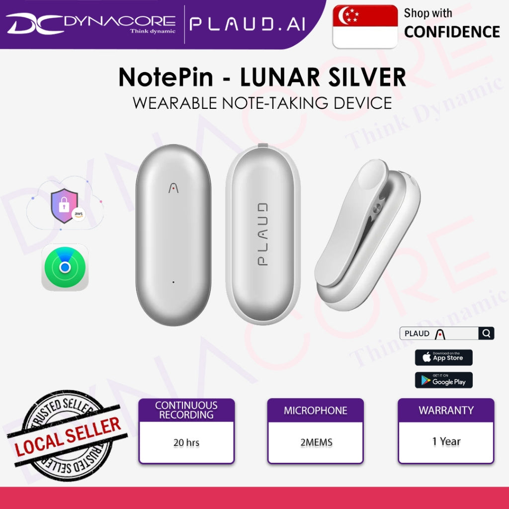 PLAUD NOTEPIN BUNDLE - WEARABLE NOTE-TAKING DEVICE (COSMIC GREY