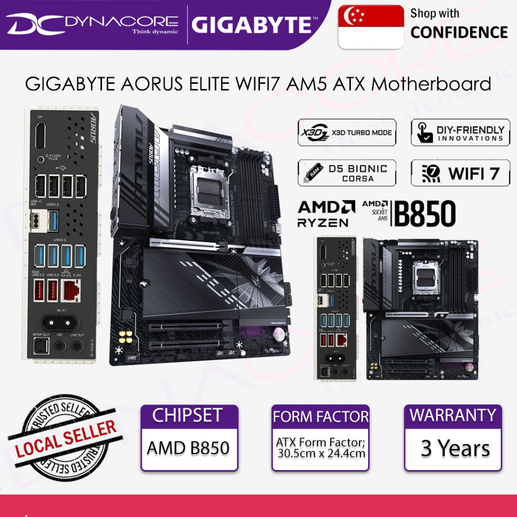 GIGABYTE B850 AORUS ELITE WIFI7 AM5 ATX Motherboard - 4719331866105