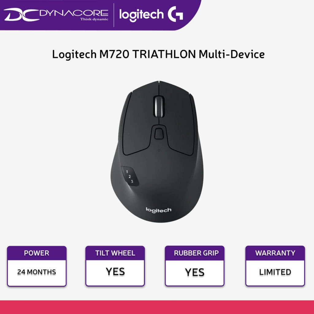 Logitech M720 TRIATHLON Multi-Device Wireless Mouse with Hyper-fast scrolling - 097855121905