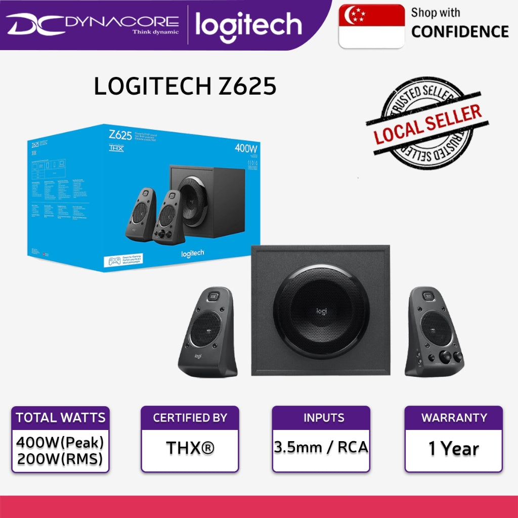 Logitech Z625 Speaker System With Subwoofer And Optical Input (1 Year Local Warranty) - 097855134158