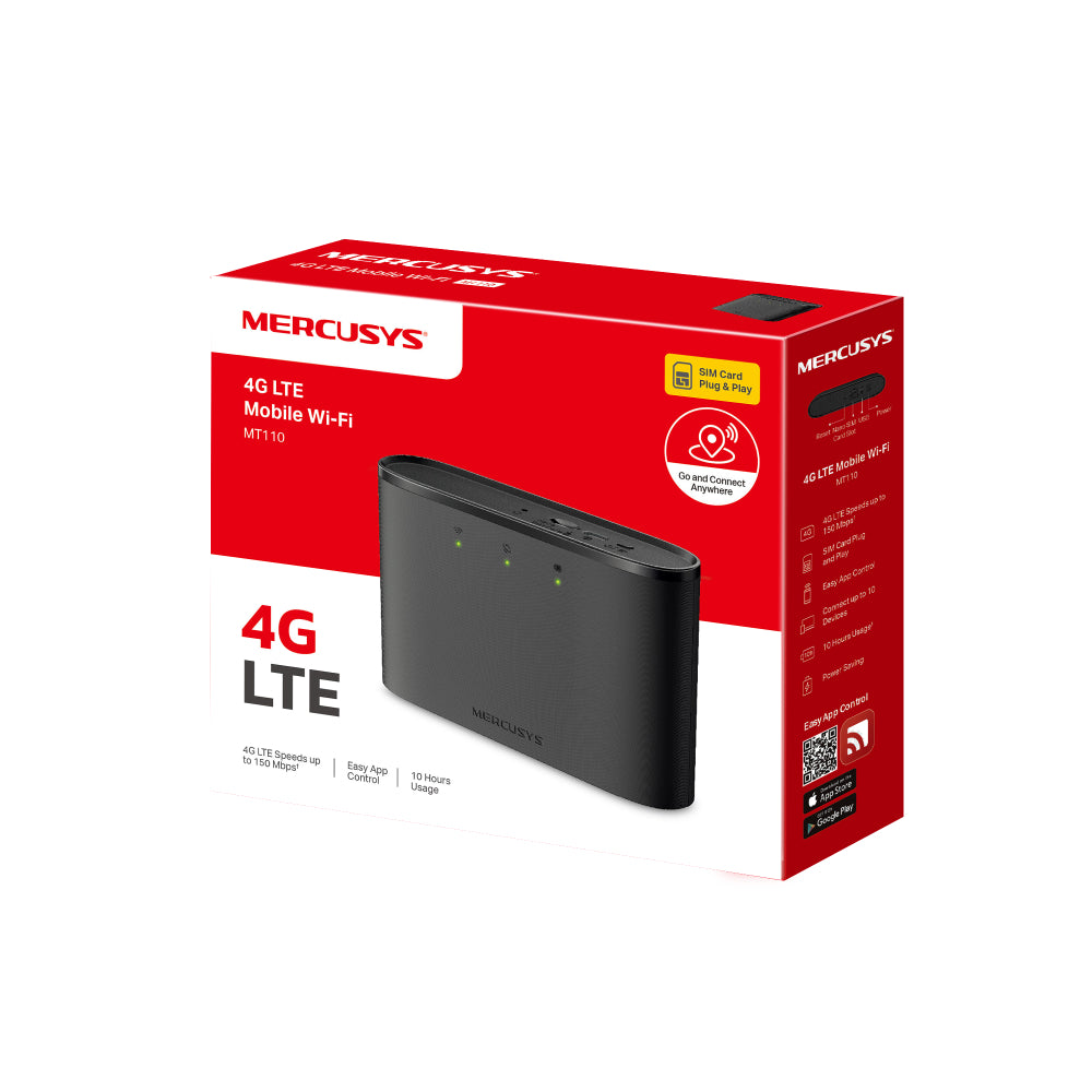 Mercusys MT110 150 Mbps 4G LTE Mobile WiFi Hotspot - 2200mAh, Up to 10 Devices - 6957939001254