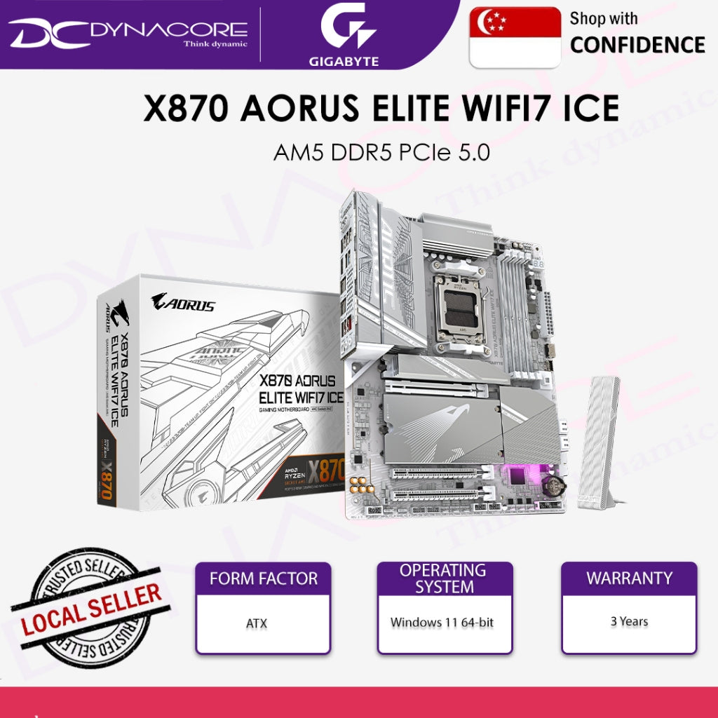 GIGABYTE X870 AORUS ELITE WIFI7 ICE SOCKET AM5 ATX MOTHERBOARD - 4719331864682