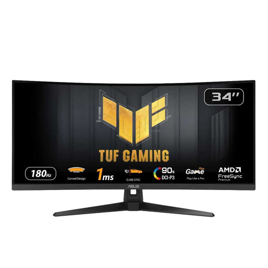 ASUS TUF Gaming VG34VQ3B Curved Gaming Monitor – 34" WQHD (3440x1440), 180Hz, FreeSync Premium, 1ms MRPT- ASUSVG34VQ3B