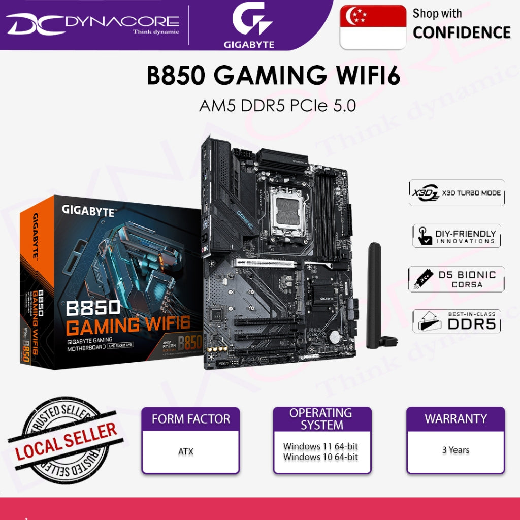 GIGABYTE B850 GAMING WIFI6 AM5 ATX MOTHERBOARD - 4719331866631