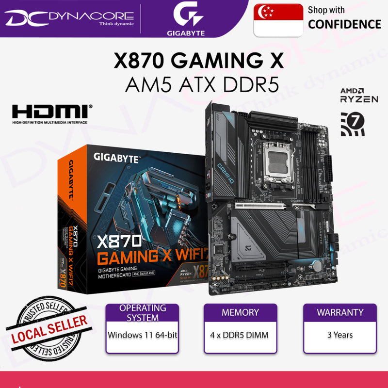 GIGABYTE X870 GAMING X WIFI7 SOCKET AM5 ATX MOTHERBOARD (3YRS BY CDL) - 4719331865368