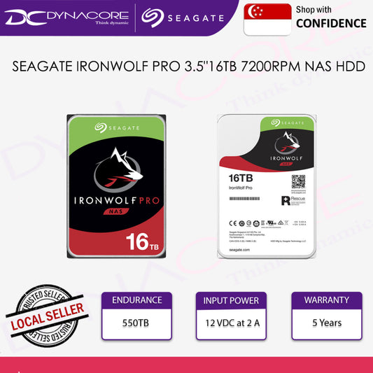 SEAGATE IRONWOLF PRO 3.5"16TB 7200RPM NAS HDD - ST16000NT001