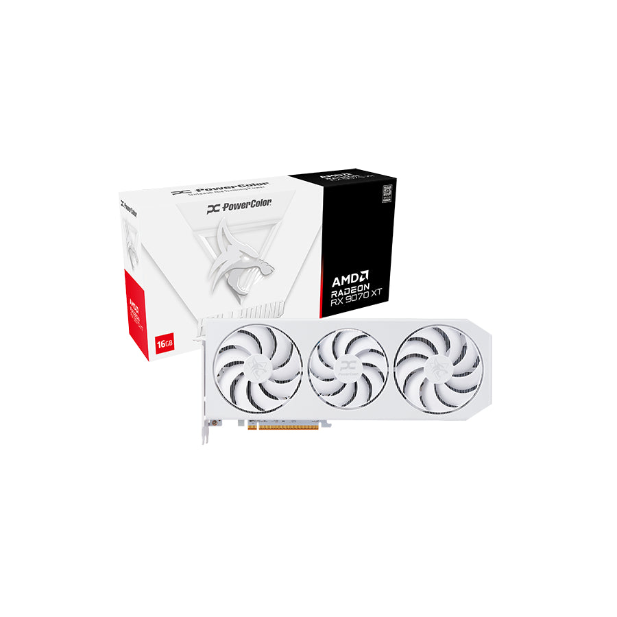 POWERCOLOR AMD RADEON HELLHOUND SPECTRAL WHITE RX9070XT 16GB OC GDDR6(3YRS) - 4713436175940