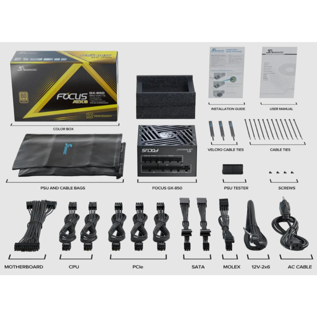 SEASONIC FOCUS GX-850W V4 ATX3.1 PCIe 5.1 80+ GOLD FULL MODULAR PSU - 4711173878438