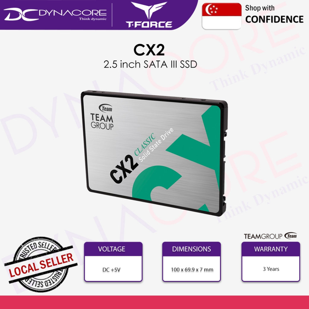 TeamGroup T-Force CX2 512GB / 1TB 2.5 inch SATA III SSD (3Years) - 765441051935,765441051942
