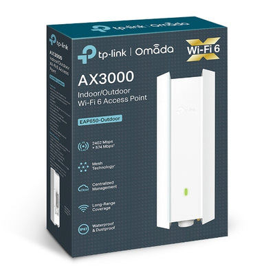 TP-Link EAP650-Outdoor Omada AX3000 Indoor/Outdoor WiFi 6 Access Point - EAP650 Outdoor - 4897098683552
