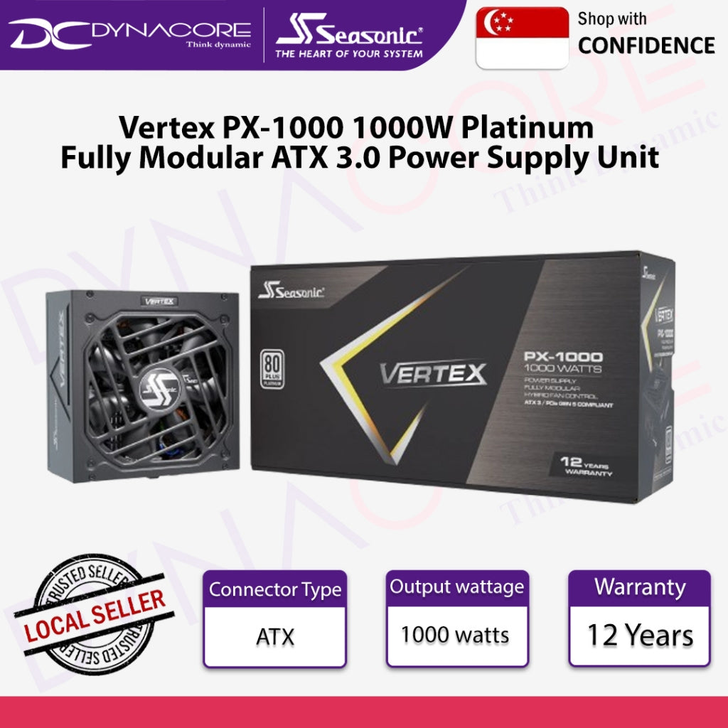 SEASONIC VERTEX PX-1000 1000W 80+ PLATINUM ATX3.0 PCIe5.0 MODULAR PSU - 4711173877752