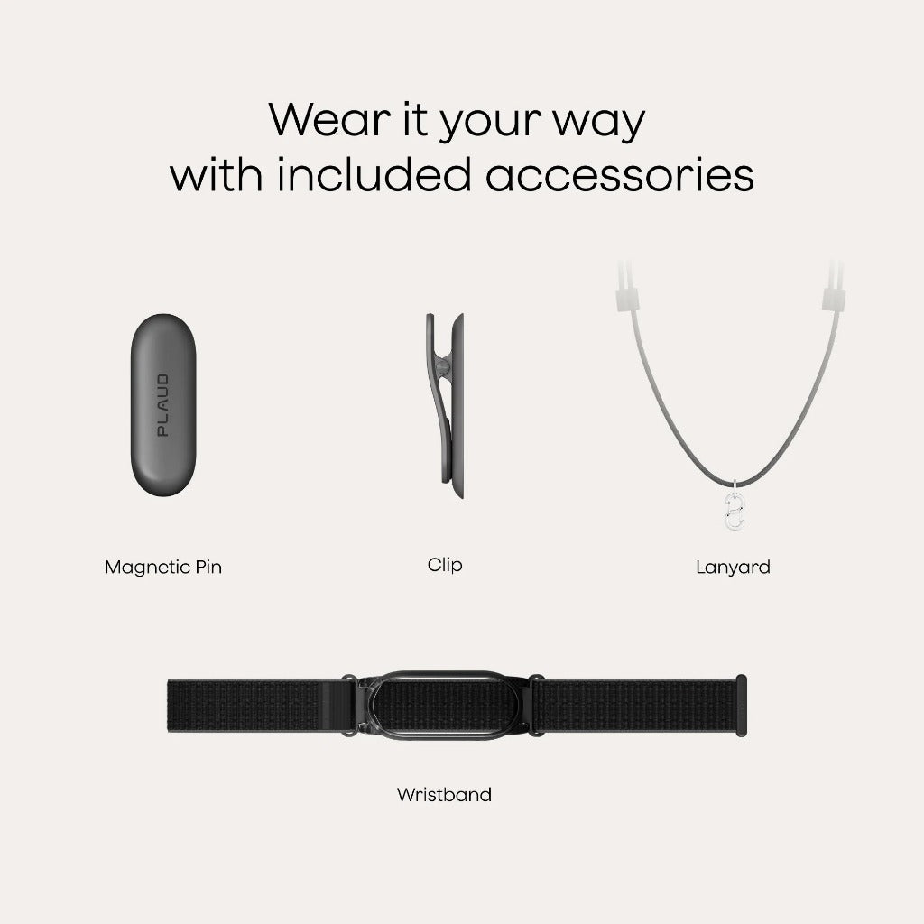 PLAUD NotePin S CPSBK1GXXXXX01 Wearable AI Note Taker Black - 0199284031340