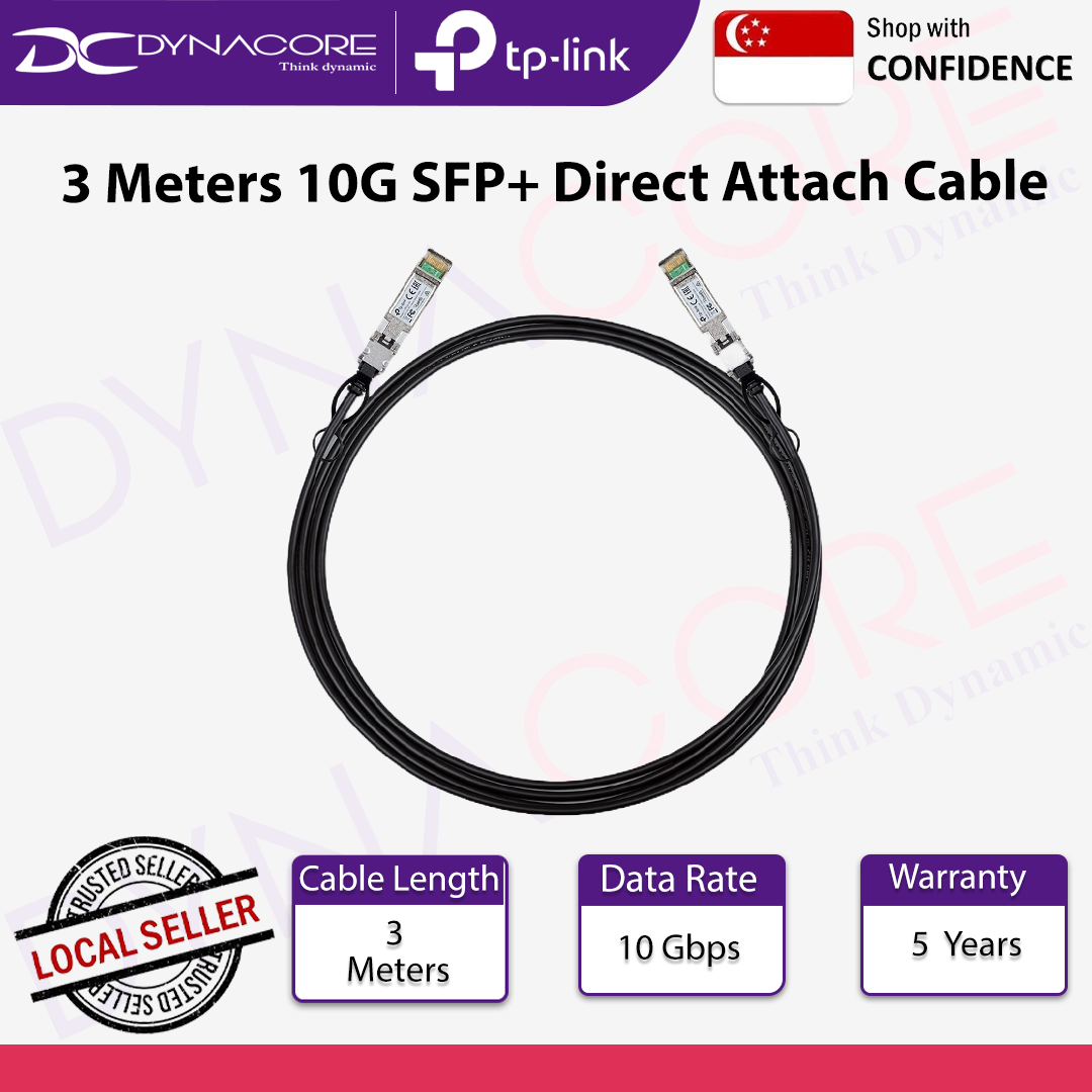TP-LINK 3M DIRECT ATTACH SFP CABLE 10GB CONNECTION - 4897098682821