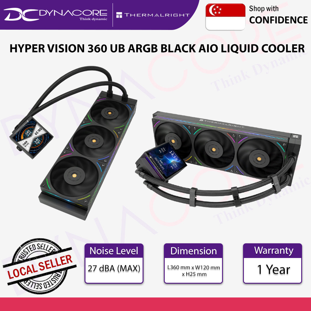 Thermalright Hyper Vision 360 UB ARGB Black Water AIO Liquid CPU Cooler - 814256018814
