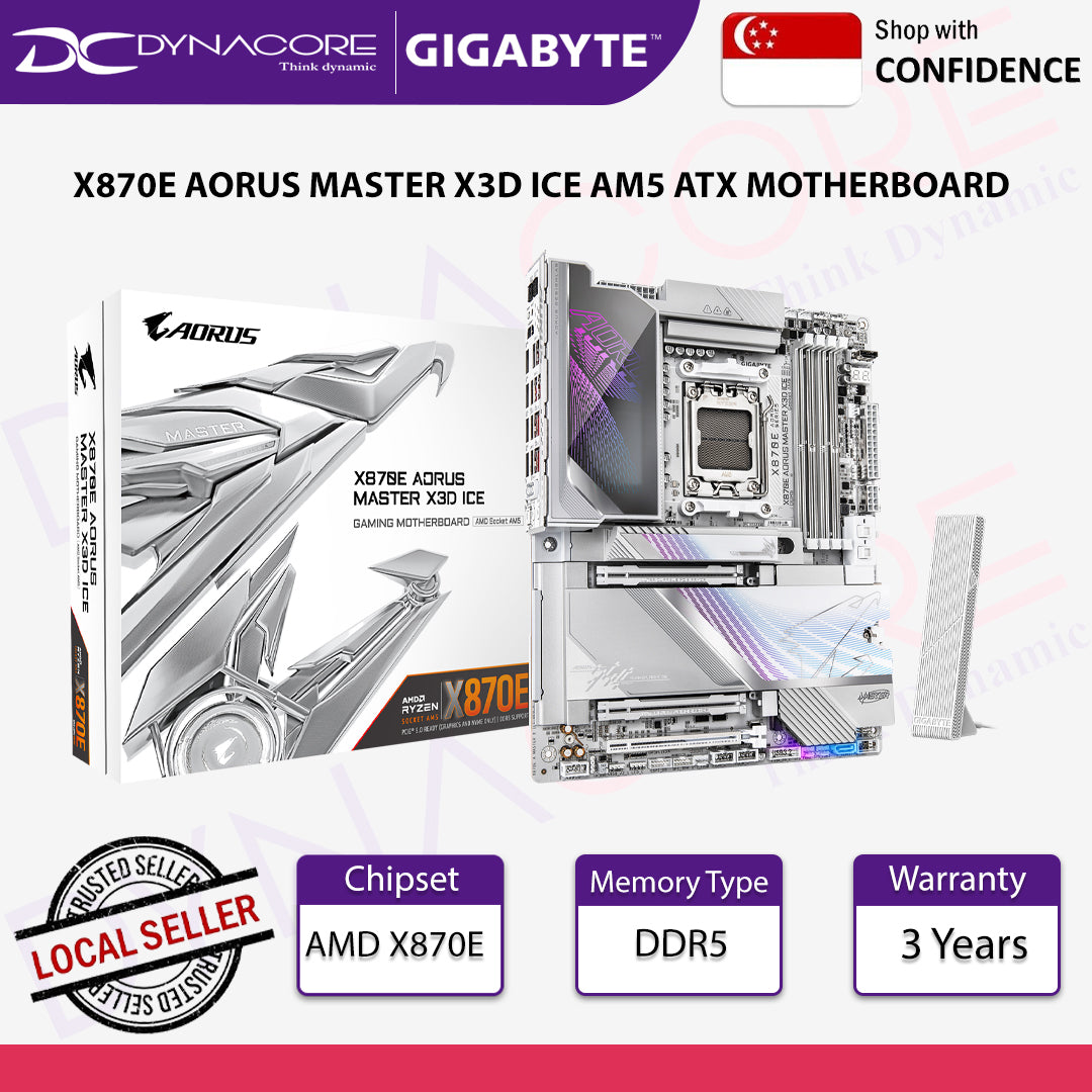 Gigabyte X870E AORUS Master X3D ICE AMD AM5 DDR5 ATX Motherboard - 4719331876517