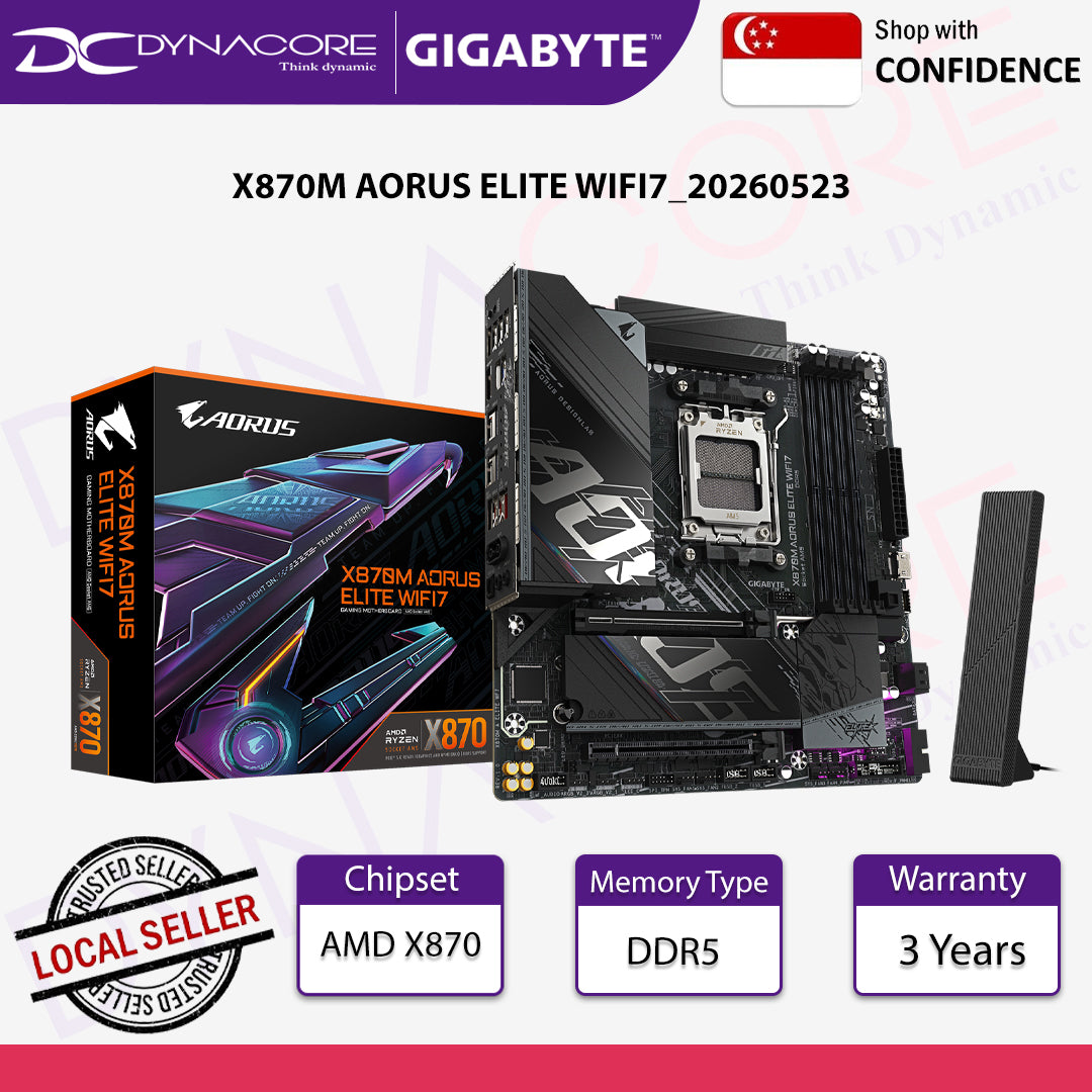 Gigabyte X870M AORUS ELITE WIFI7 AMD Socket AM5 DDR5 m-ATX Motherboard -  4719331874346